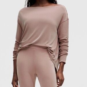 Lululemon Drapey Softstreme Off-The-Shoulder Long-Sleeve Shirt - Mauve - Size 6
